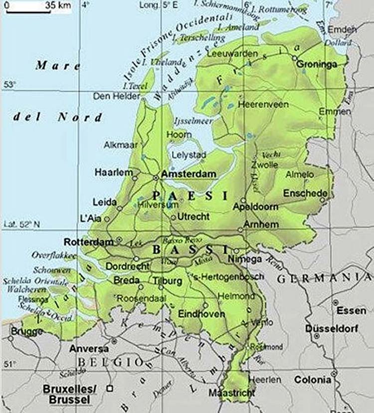Geografische Karte Niederlande