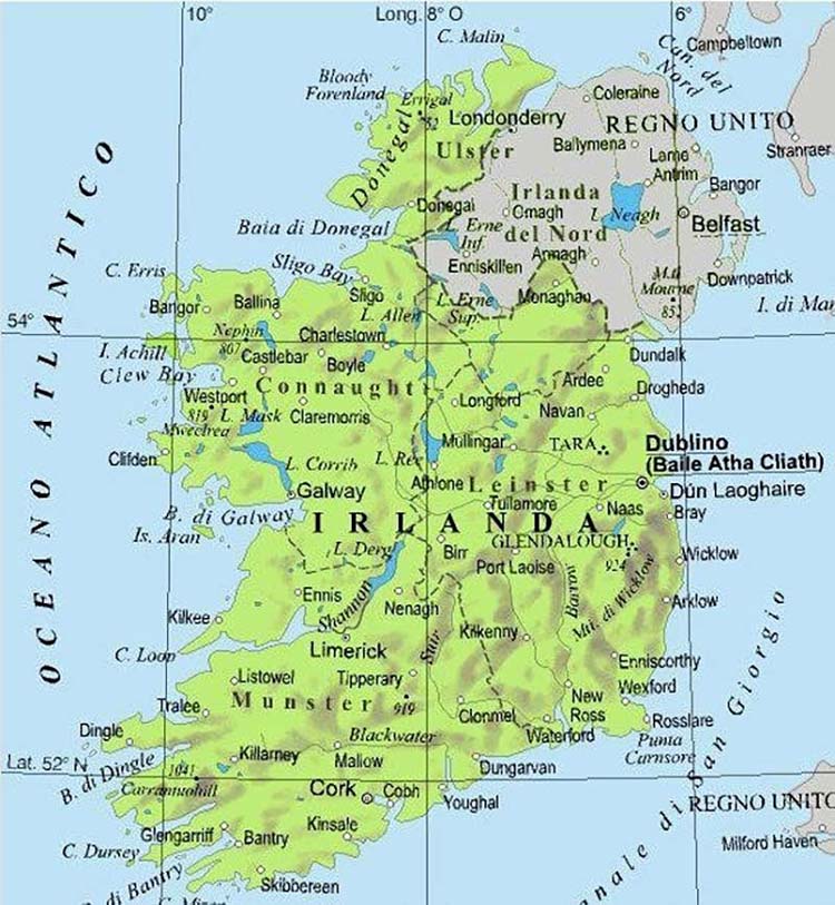 Geografische Karte von Irland