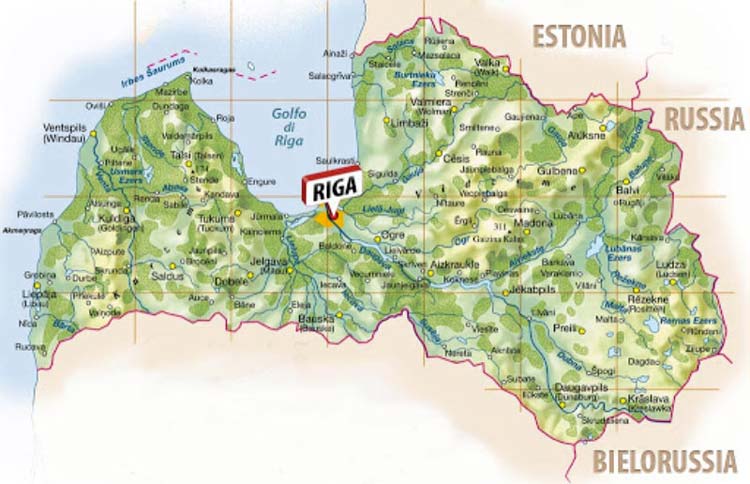 Geografische Karte von Lettland