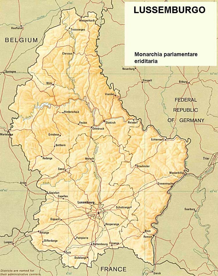 Geografische Karte Luxemburg