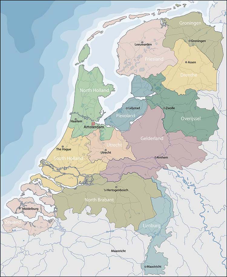 Politische Karte Niederlande