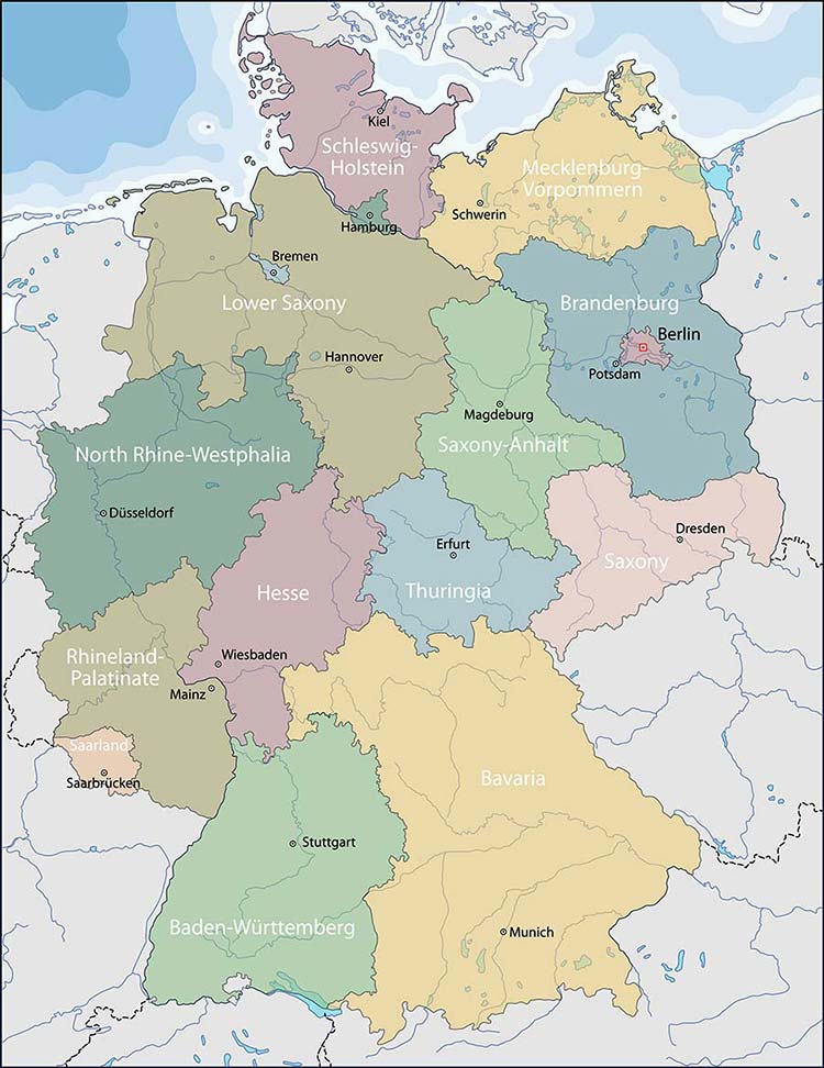 Politische Karte Deutschland