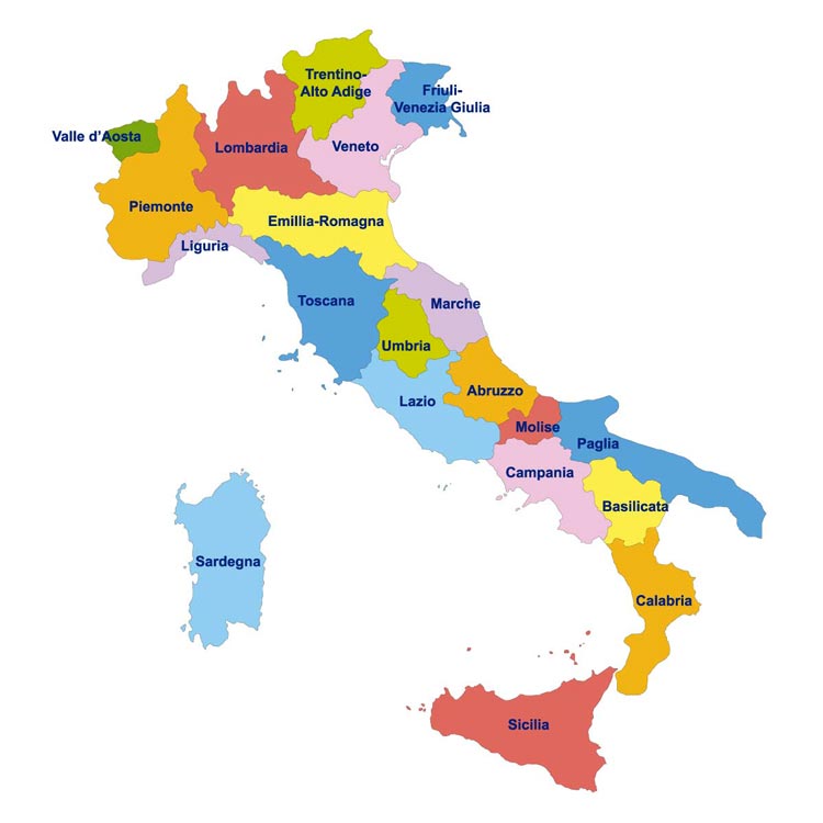 Politische Karte Italien